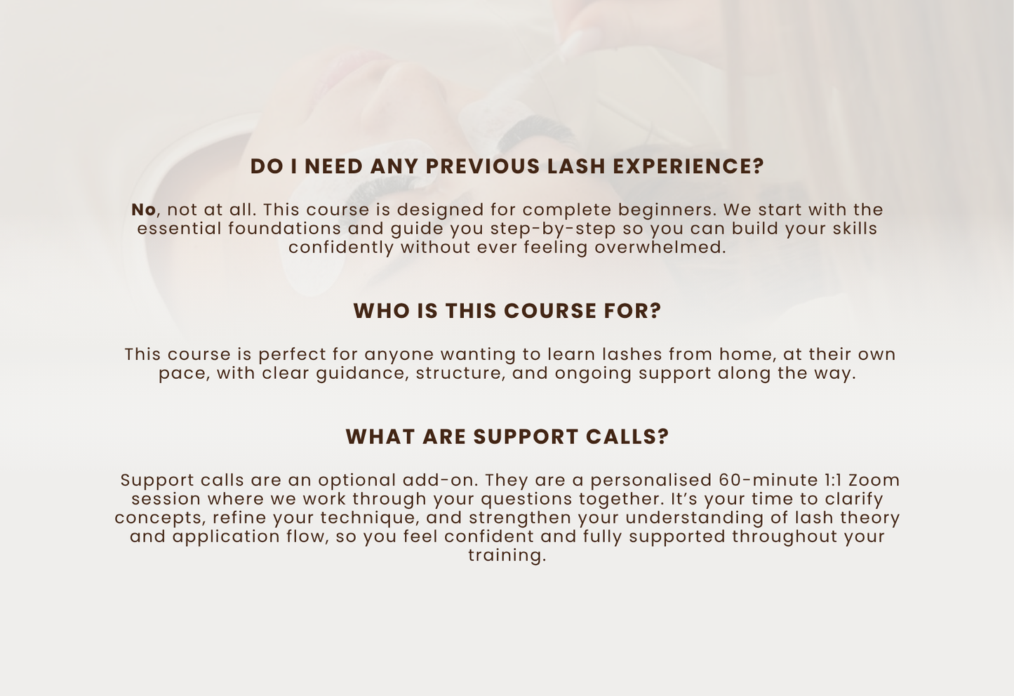 ONLINE BEGINNER EYELASH COURSE