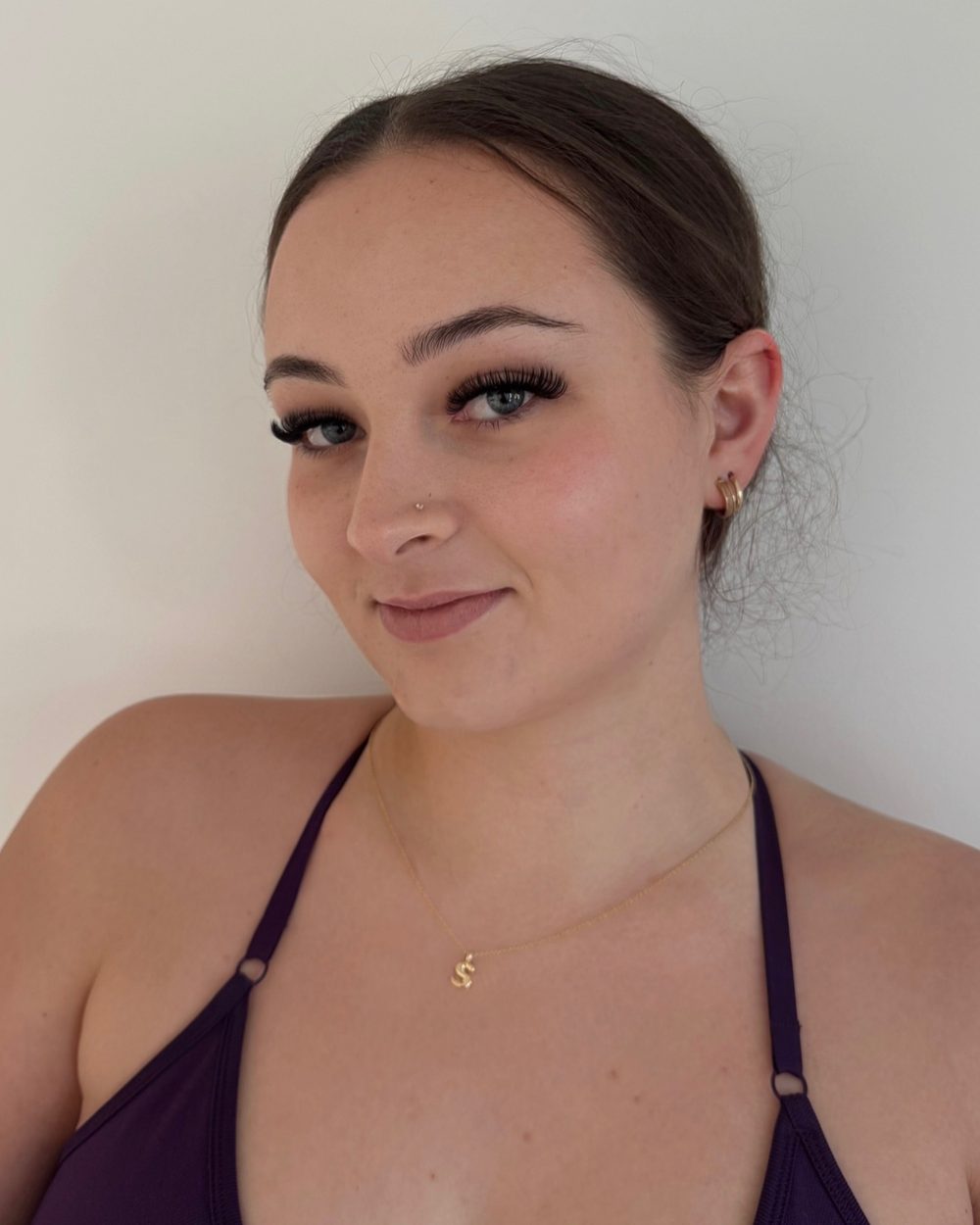 The Soft Glam 3D volume lash set on a client
