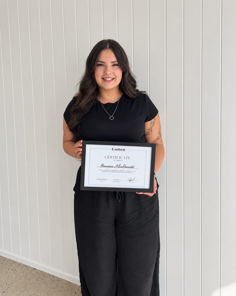 Breanna, LBHR graduate, with her certificate of completion