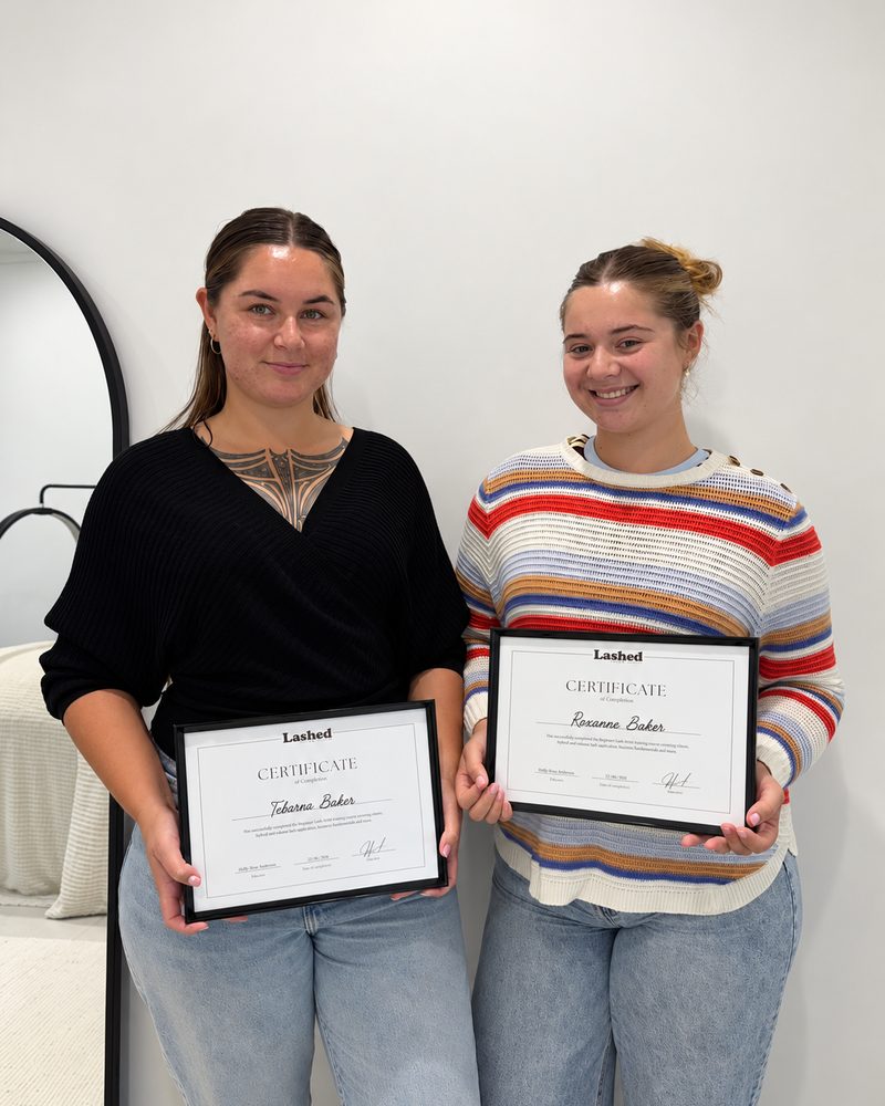 Tekarni and Roxanne, LBHR graduate, with her certificate of completion