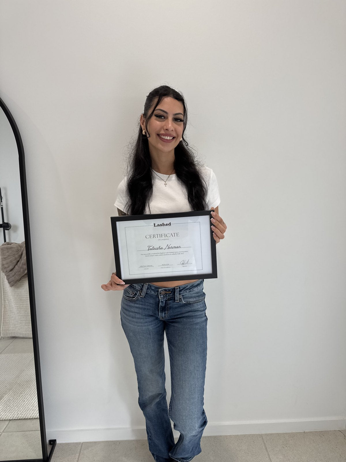 Taleisha Norman with her LBHR course certificate