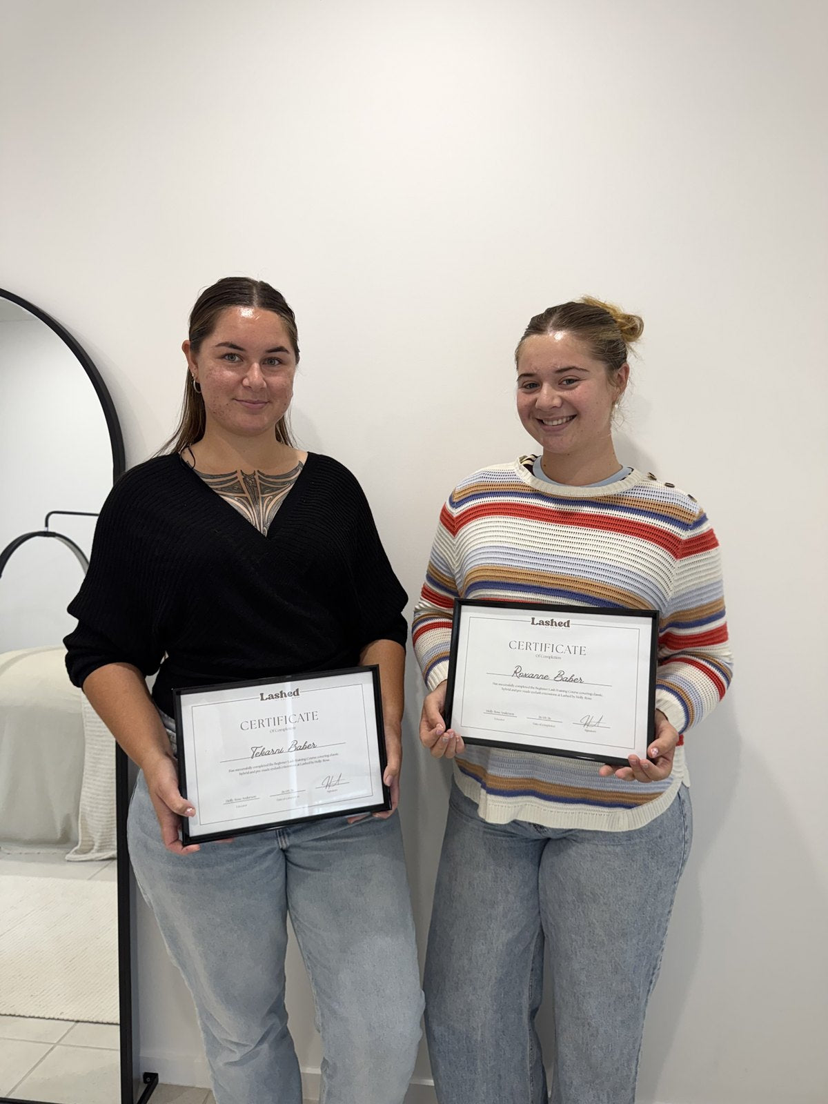 Tekarni and Roxanne Baber with their LBHR certificates